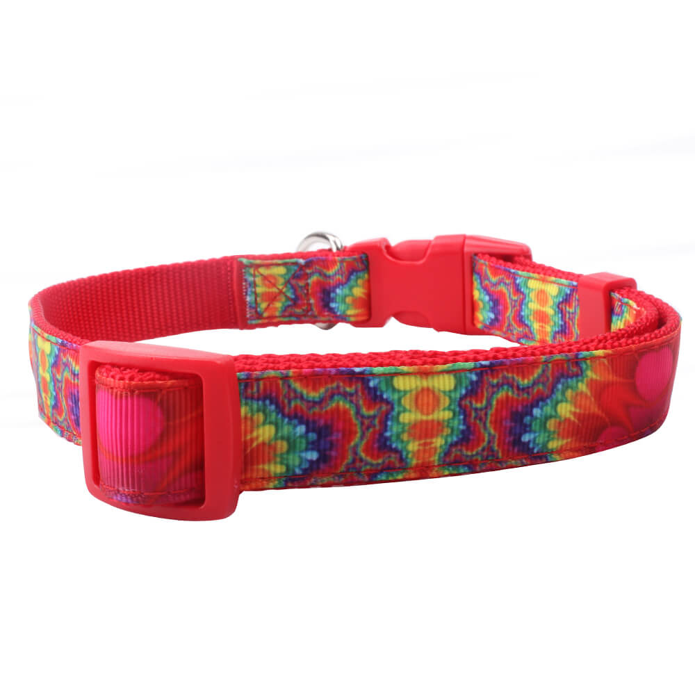 custom logo pet collar nylon jacquard pet collar