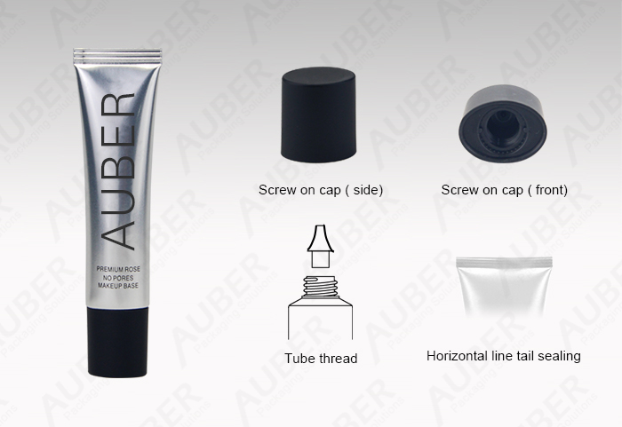 Auber D19mm Oval High Glossy Laminate Cosmetic Tubes with Niddle Tip And Screw on Cap