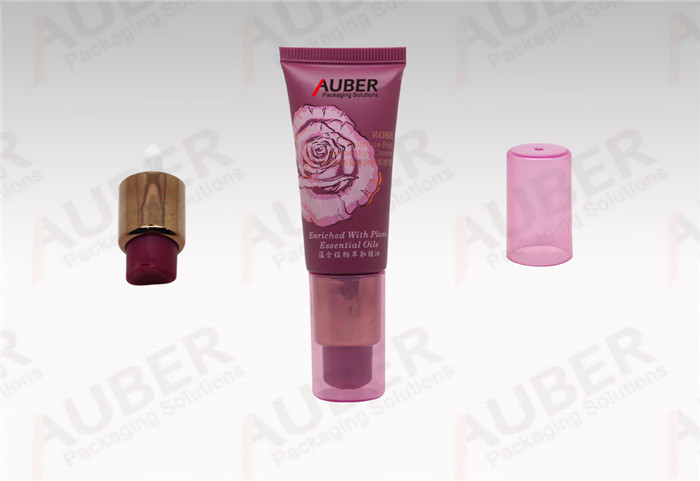 D25mm red cosmetic airless tube with color transparent cap for Eye Cream
