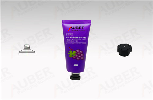 Purple Metal Cosmetic Tube in Dia 35mm with Octagonal Cap for Hand Cream