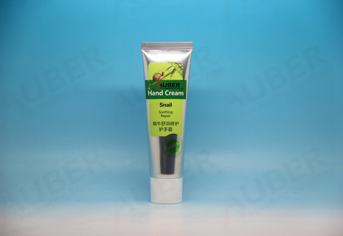 D35mm Elegant Metal Squeeze Tube with White Screw on Cap for Hand Cream