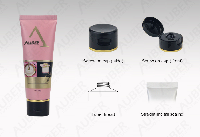 Auber D35mm Pink High Glossy Pigment Packaging Tubes with Flip Top Cap