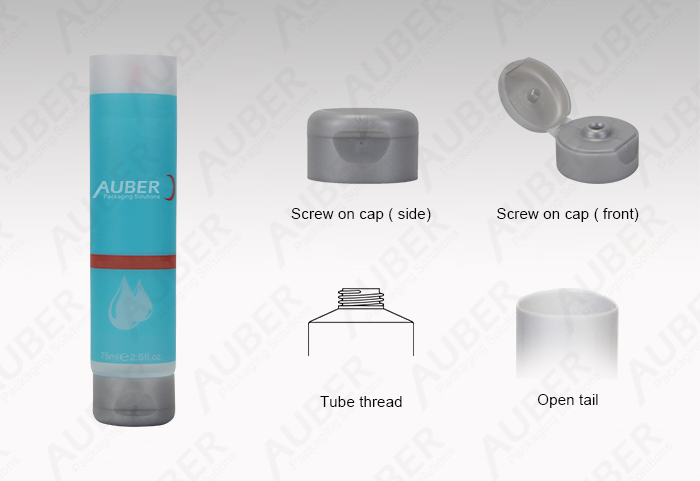 Auber D35mm Clear Hand Sanitizer Squeeze Tubes with Grey Flip Top Cap
