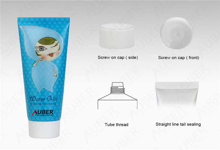 D40mm Plastic Facial Cleanser Tube with Screw On Cap