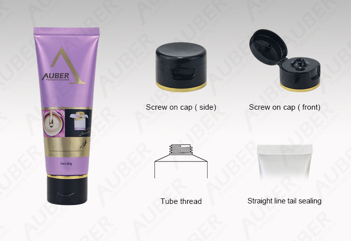 Auber D35mm Purple Metal Laminated Toothpaste Tubes with Flip Top Cap