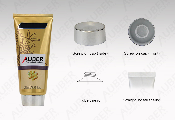 Auber D55mm Gold Hgl Tubes for Hair Beauty with Metalized Screw on Cap