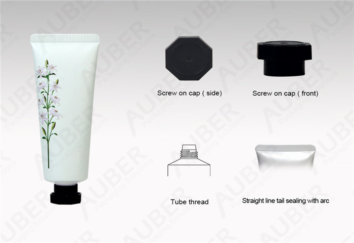 D30mm Lily Hand Cream Aluminum Laminate Cosmetic Tubes with Octagonal Cap