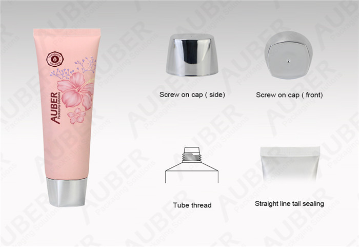 D40mm Flower Facial Cleanser Squeeze Tubes For Cosmetics with Metalized Screw On Cap