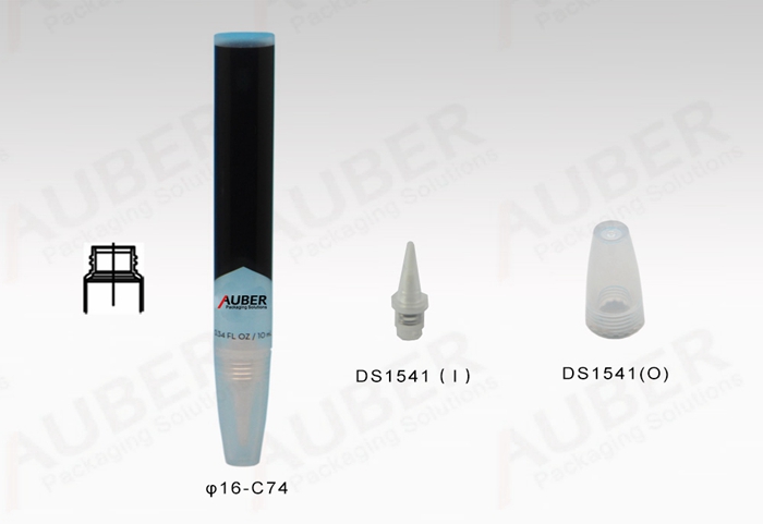 D16mm Black Lip Gloss Tube Packaging with Screw On Cap