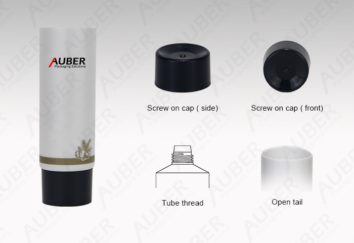 Auber D35mm Lotion Squeeze Tubes Conditioner Packaging with Black Screw on Cap