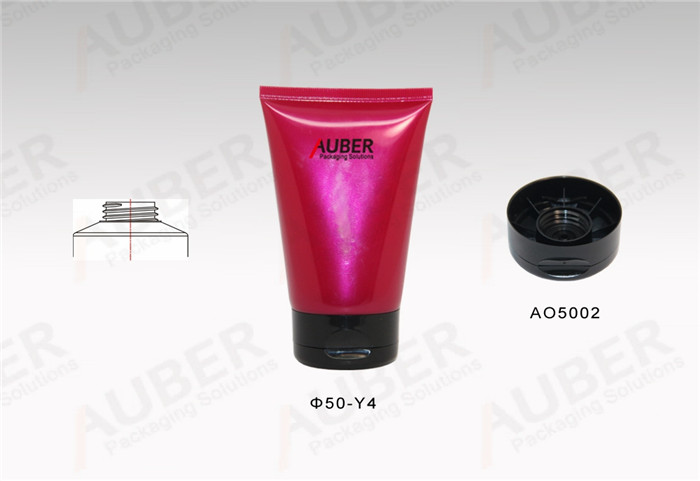 D50mm Shiny Red Soft Plastic Tubes for Lotion with Flip Top Cap