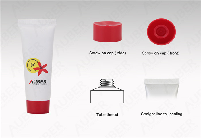 Auber D25mm White Squeeze Tubes For Hand Cream With Red Screw on Cap