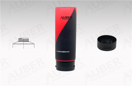 Auber Round Tube Packaging with Black Flip Top Cap for Men Skincare Product 
