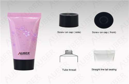 キャップに黒いネジが付いたハンドクリーム用のD25mmピンク