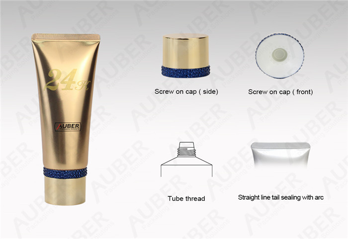 Gold High Glossy Cosmetic Tube
