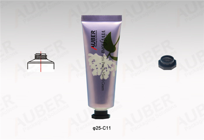 D25mm Metal Skincare Tube with Octagonal Cap and Flower Printing