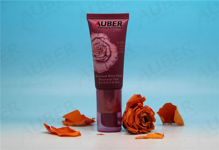 D25mm Rose Red Pump Tube Packaging for Facial Skincare Product