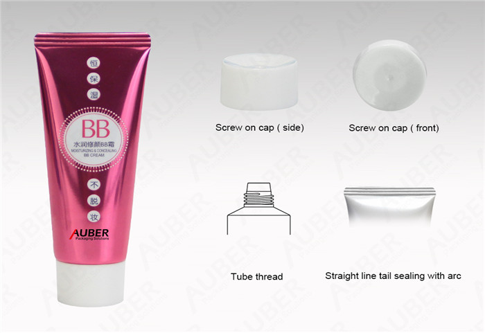 D30mm High Glossy BB Cream Tubes with White Screw On Cap