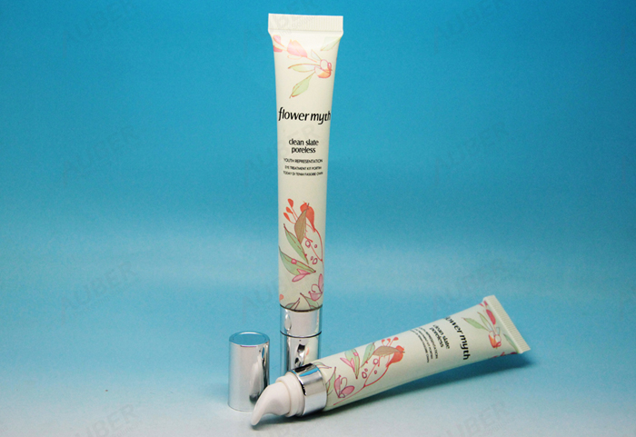 Massage Head Squeezable Lip Gloss Tube with Flower Printing