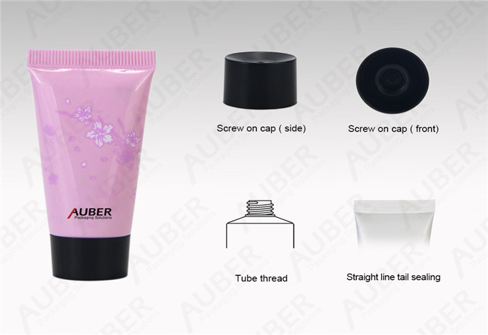 D25mm Pink Squeeze Tubes For Hand Cream With Black Screw On Cap