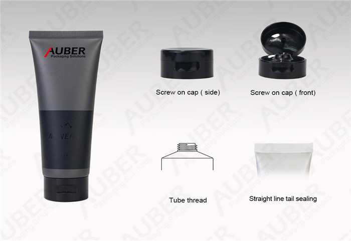 D40mm Men Carbon Cleanser Squeeze Tubes with Screw On Cap